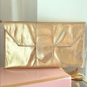 JJ Winters Gold Envelope Clutch
